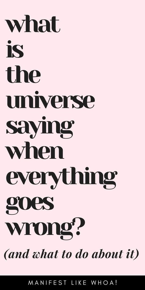 Have you ever felt like everything in your life was going wrong, and you couldn't understand why?

It can be frustrating and disheartening when things don't go as planned, but it's important to remember a few things.

First, life will always have its ups and downs. There's no escaping that.

But also, understand that the universe might be trying to tell you something.

Here are five things the universe is saying when everything goes wrong in your life. When Things Go Wrong Quotes, Everything Is Wrong, Dream Life Manifestation, Everything Going Wrong, Everything Goes Wrong, When Everything Goes Wrong, Wrong Quote, Try Quotes, Life Manifestation