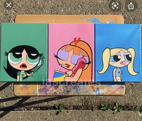 Dibujos Ideas, Disney Canvas, Canvas Drawing, Hippie Painting, Small Canvas Paintings, Pop Art Canvas, Simple Canvas Paintings, Cute Canvas Paintings, Easy Canvas Art