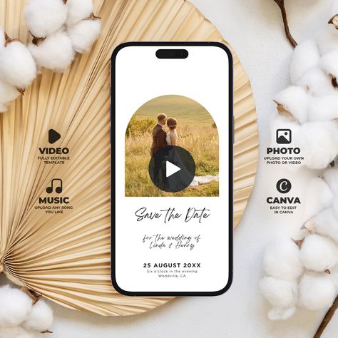 Digital Save The Date, Wedding Invitation Digital, Animated Invitations, Wedding Invitation Video, Wedding Invitations Online, Music Backgrounds, Save The Date Templates, Wedding Preparation, Invitation Digital