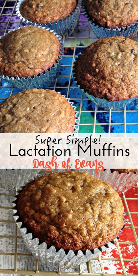 Banana Chip Lactation Muffins. Super quick and easy, great to double the batch for the freezer! via @DashOfEvans Healthy Recipes For Pregnancy, Lactation Muffins, Recipes For Pregnancy, Breastfeeding Snacks, Breastfeeding Foods, Lactation Recipes, Breastfeeding Diet, Lactation Cookies, Brewers Yeast