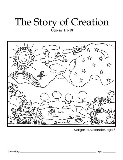 creation coloring pages for preschoolers | Creation: Genesis 1:1-18 – KCMB, Ch 1, Coloring Page Creation Bible Crafts, Genesis Creation, Story Of Creation, Creation Coloring Pages, Bible Coloring Sheets, 7 Days Of Creation, Creation Bible, Days Of Creation, Preschool Bible