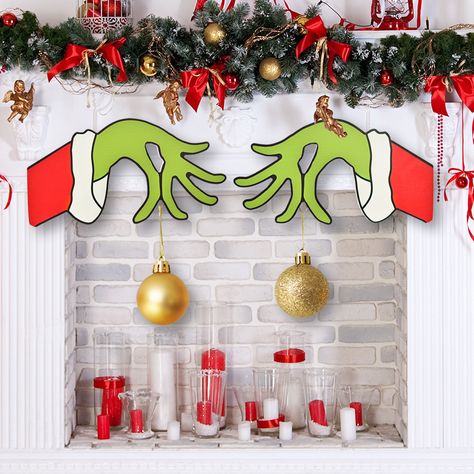 Shop 1pc christmas home decoration pendant at the lowest price at Temu. Check reviews and See what's new. Explore the latest arrivals. Save 30% On home & kitchen. Grinch Wreath, Grinch Decorations, Grinch Hands, Door Hanging Decorations, Grinch Party, Grinch Christmas Decorations, Christmas Grinch, Christmas Front Doors, Christmas Mantle