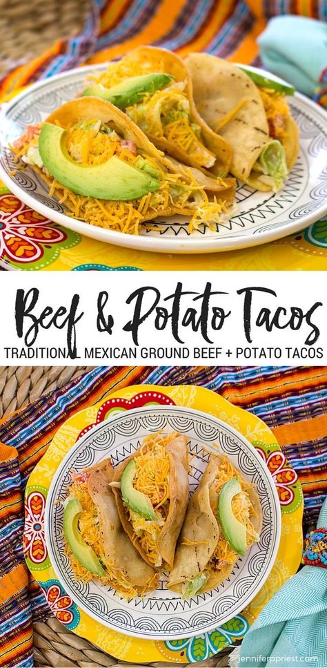 These Ground Beef Potato Tacos are the way my family has made tacos for more than 60 years, maybe longer. They're INCREDIBLY delicious and easy to make. Plus, these tacos are an affordable meal!! #SmartFunDIY #MexicanFood #Knorr #Tacos #PotatoTacos #Groun