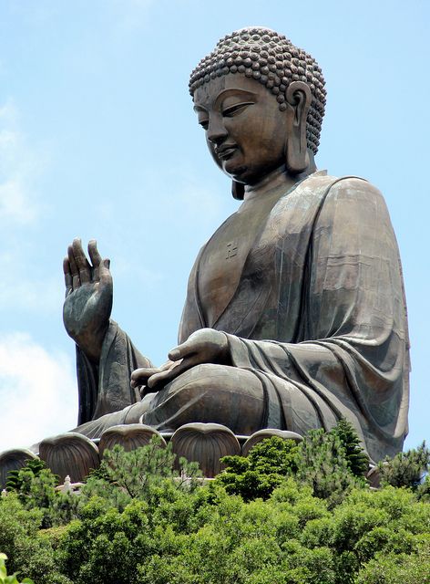 Giant Buddha @ Ngong Ping plateau, Hongkong Buddha Palm, Buddha Background, Leshan Giant Buddha, Lord Buddha Wallpapers, Black Tattoo Cover Up, Giant Buddha, Large Buddha Statue, Buddhist Tattoo, Baby Buddha