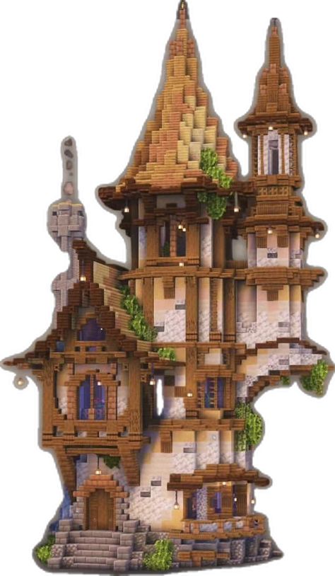 Minecraft Castle Designs, Fantasy Minecraft, Wizard Tower, Rumah Minecraft Sederhana, Minecraft Structures, Bangunan Minecraft, Minecraft House Plans, Minecraft Farm, Minecraft Cottage