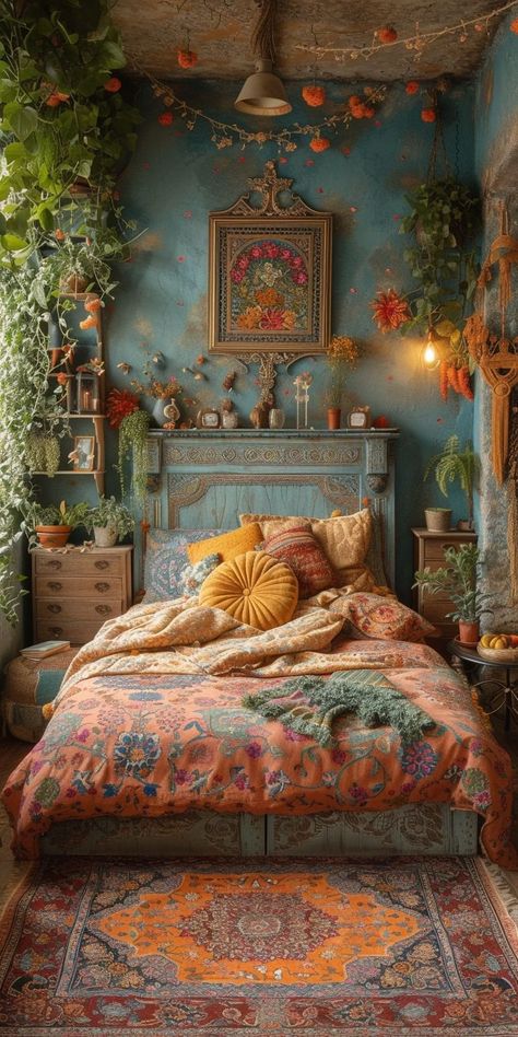 Magic Ideas, Turquoise Cottage, Bedroom Revamp, Shabby Farmhouse, Colorful Eclectic, Boho Style Bedroom, House Aesthetic, Boho Chic Bedroom, Cottage Charm