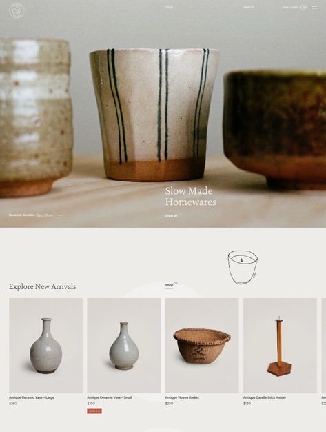 Pottery Website Design, Japandi Pottery, Ceramic Website, Website Branding Design, Editorial Design Magazine, Landing Page Design Inspiration, Best Landing Page Design, Landing Page Examples, Best Landing Pages