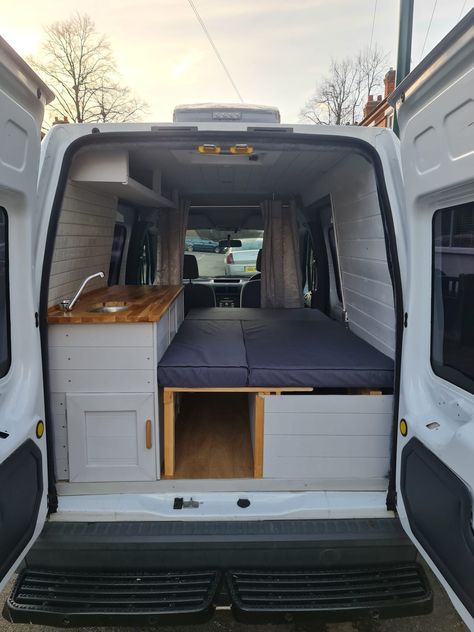 Flick the off grid micro camper ⋆ Quirky Campers Micro Camper With Bathroom, Kei Van Camper, Micro Camper Kitchen, Micro Camper Van Layouts, Micro Camper Conversion, Ford Connect Camper Conversion, Micro Van Conversion, Micro Camper Interior, Small Camper Ideas