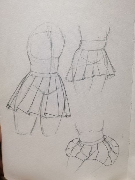 draw skirts?.. Plaid Skirt Tutorial Drawing, Skirt Sketch Reference, Plaid Skirt Drawing Reference, Skirt Art Drawing, Drawing Skirts Sketches, Miniskirt Drawing Reference, Skirts Tutorial Drawing, How To Draw A Skirt Sitting Down, Tennis Skirt Drawing