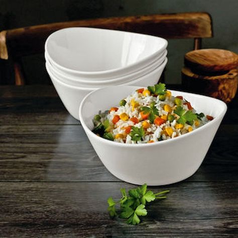 Amazon.com | Over and Back- What a Dish 4 Pc. Porcelain Serving Bowls: Serving Bowls Dinner Serving Dishes, Crockery Design, Kitchen Supply, Essential Kitchen Tools, Gadgets Kitchen Cooking, Kitchen Accessories Decor, Kitchen Dinnerware, Cooking Gadgets, Cool Kitchen Gadgets