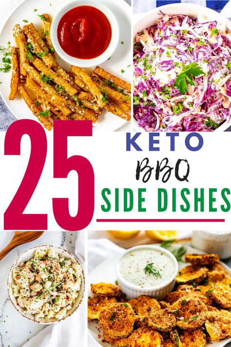 Low Carb Summer Recipes, Cauliflower Potato Salad, Burger Sides, Keto Bbq, Burger Side Dishes, Grilled Side Dishes, Bbq Salads, Crispy Fries, Keto Burger