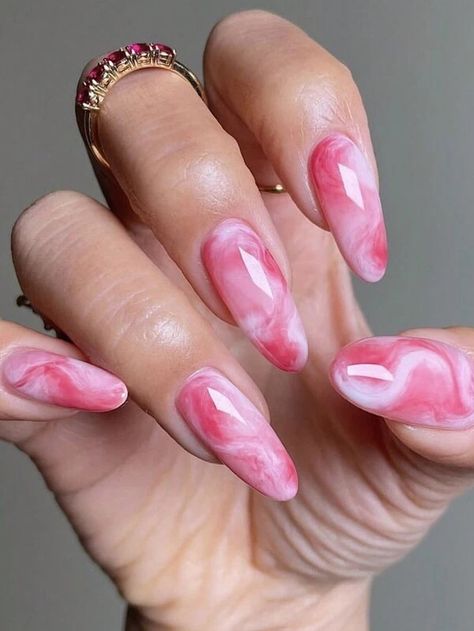 Buscar Press Nails | SHEIN Long Nail Designs, Almond Nails Designs, Nail Forms, Marble Nails, Stick On Nails, Valentine's Day Nails, Artificial Nails, Nail Accessories, Nail Kit