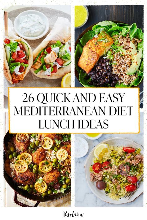 Mediterranean Diet Lunch Ideas, Mediterranean Diet Lunch, Medditeranean Diet, Easy Mediterranean Diet, Diet Lunch Ideas, Mediterranean Recipes Healthy, Diet Lunch, Mediterranean Diet Recipes Dinners, Med Diet