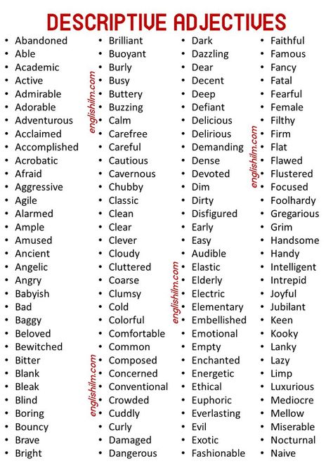 <Learn Complete Lesson By Attached Link> In this lesson, you’ll learn about the most commonly used Describing Words List With Useful Examples. When speaking or writing in the English language you are going to need to use descriptive words. Describing Dresses Writing, Descriptive Words For Writing, Self Description Words, Descriptive Words Writing, Descriptive Words For People, Descriptive Writing Examples, Words To Use More Often, Words To Use When Writing, Describe Words