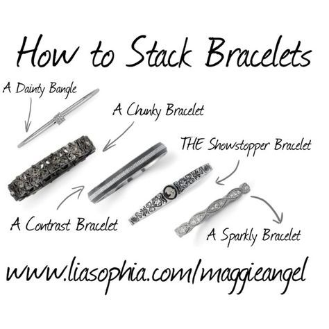 How to Stack Bracelets by maggie-ang on Polyvore featuring Lia Sophia Diy Bracelet Stacks, How To Wear Bracelets, How To Layer Bracelets, How To Stack Bracelets, Stacking Jewelry, Matching Couple Bracelets, Stacked Bracelets, Jewerly Bracelets, Stack Bracelets