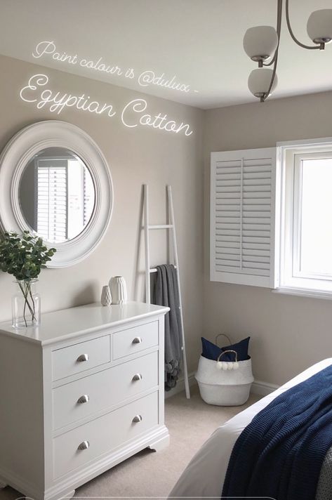 Love this paint colour for a bedroom - Dulux Egyptian Cotton Dulux Bedroom Colours, Bedroom Colour Schemes Warm, Warm Bedroom Colors, Small Bedroom Colours, Warm Bedroom, Painting Walls, Living Room Decor Rustic, Bedroom Wall Colors, Bedroom Color Schemes