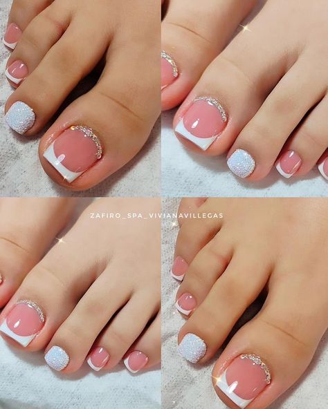 White Toe Design, Toe Gel Nail Designs, Nails Pedicure Toenails, Foot Nail Art Design, Foot Nails Design, Acrylic Toe Nail Designs, Cute Acrylic Toes, Toes Nails Ideas, Toe Nails Designs