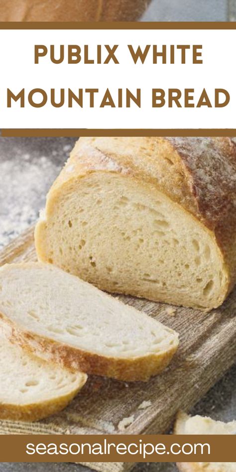 The Publix White Mountain Bread Recipe is a beloved bakery classic known for its fluffy texture and slightly sweet taste, making it a perfect ... Publix White Mountain Bread Recipe, Mountain Bread Recipes, Publix Bread Recipe, White Mountain Bread Recipe, Bavarian Cream Pizza Recipe, Chilito Recipe, Herbalife Cookies And Cream, Mountain Bread, Popular Side Dishes