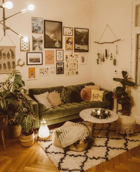 Velvet Sofas, Dark Boho, Lots Of Plants, Bright Room, Appartment Decor, Halloween Bedroom, Room Vibes, Apartment Goals, House Vibes