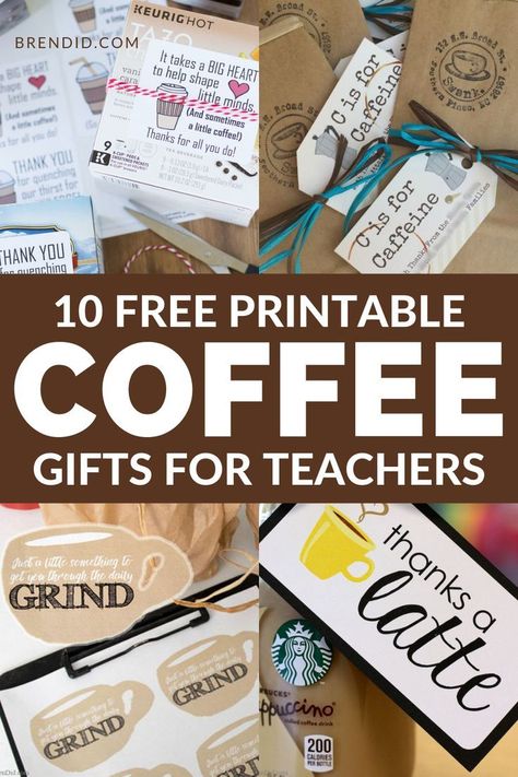 These easy teacher gift ideas are perfect for holidays, the end of year, teacher appreciation week, and back to school. Each comes with a free printable and a perfect for coffee lovers everywhere! #coffeetime #giftguide #teacherappreciationgiftideas Back To School Cards For Teachers, Teacher Coffee Gifts, Easy Teacher Gifts, Teacher Gift Ideas, Teacher Appreciation Printables, Gifts For Teacher, Coffee Gifts Card, Teacher Gift Tags, Star Students