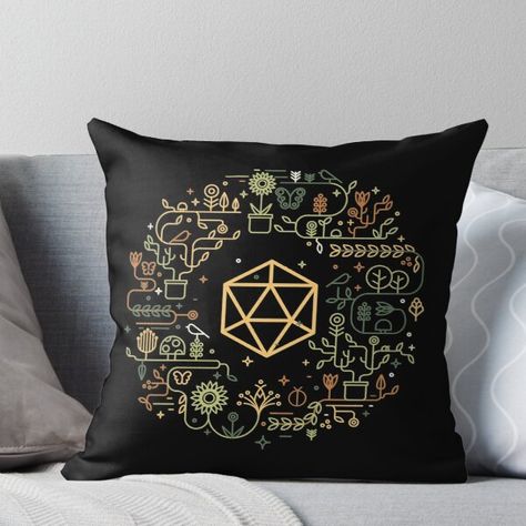 D20 Pillow Pattern, Classy Nerd Decor, Dungeons And Dragons Room, Weeb Room, House Manifestation, Dnd Decor, Dnd Room, Geek Home Decor, Nerdy Decor