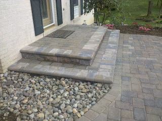 Unilock Pavers, Paver Steps, Patio Stairs, Paver Designs, Patio Steps, Driveway Design, Contemporary Patio, Modern Landscape Design, Porch Steps