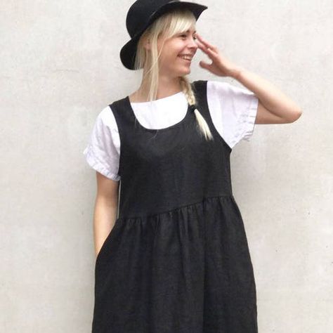 Linen Pinafore Dress, Plus Size Sundress, Linen Pinafore, Black Sundress, Linen Sundress, Sukienki Plus Size, Linen Dress Women, Linen Texture, Plus Size Maxi