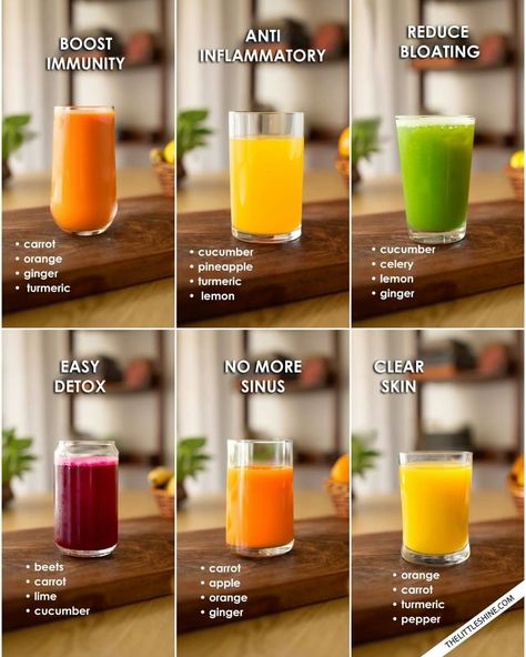 Health Juice Recipes, Makanan Rendah Kalori, Healthy Juicer Recipes, Resep Smoothie, Healthy Juice Drinks, Juice Cleanse Recipes, Wellness Shots, Juicer Recipes, Healthy Drinks Smoothies