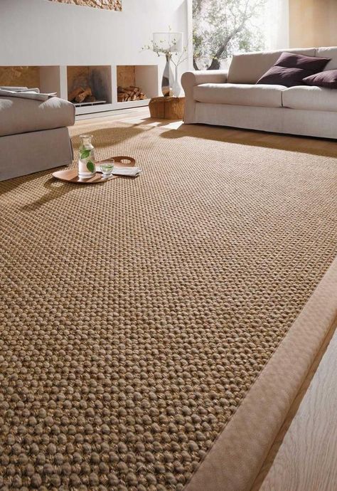 Earthy Home Decor, Sisal Carpet, Earthy Home, Modern Wool Rugs, Natural Jute Rug, Carpet Trends, Carpet Styles, Living Room Flooring, Carpet Design