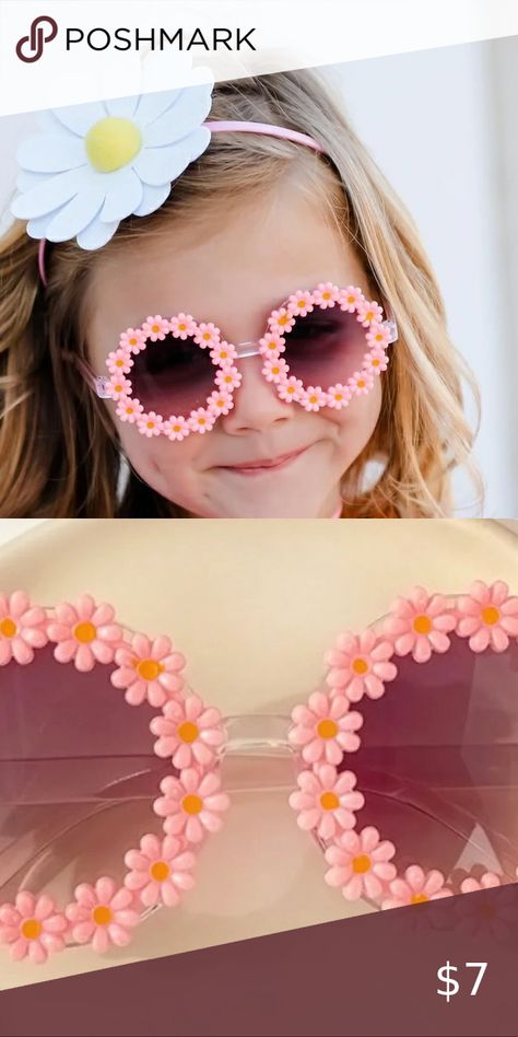 NWT Girls Pink Daisy Sunglasses Pink, Lenses, Sunglasses, Daisy Sunglasses, Spring Frame, Pink Daisy, Pink Girl, Daisy, Frame