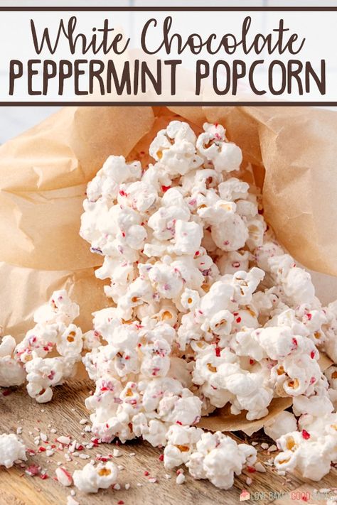 I have the perfect way to use up those candy canes laying around your house - White Chocolate Peppermint Popcorn! White Chocolate Peppermint Popcorn, Chocolate Popcorn Recipe, White Chocolate Popcorn Recipe, Popcorn Recipes Chocolate, Peppermint Popcorn, Peppermint White Chocolate, Hot Fudge Cake, White Chocolate Popcorn, Hot Chocolate Fudge