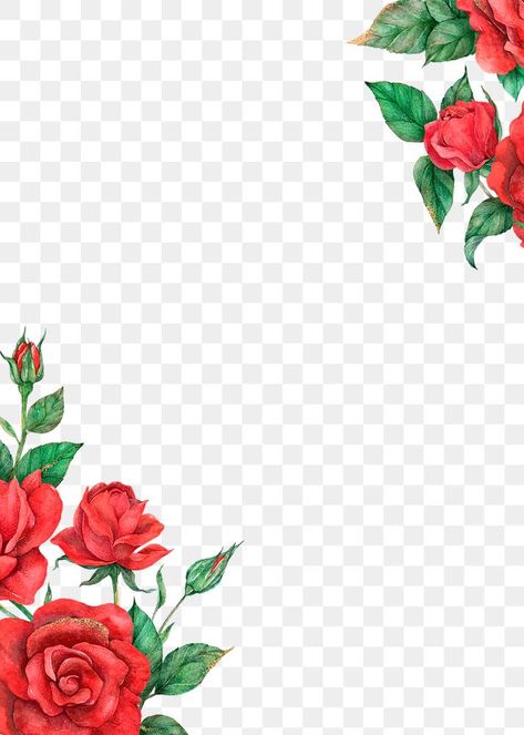 Border Frame Png, Rose Border, Frame Printable, Png Border, Backgrounds Templates, Trending Images, Watercolor Red, Border Frame, Frame Png