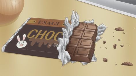 Anime Chocolate Aesthetic, Spongebob Food, Anime Desserts, Anime Chocolate, Anime Foods, Sekaiichi Hatsukoi, Food Anime, Cartoon Food, Anime Food