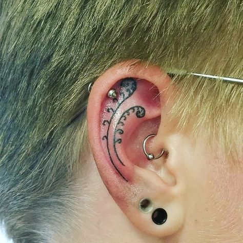 Tattoo uploaded by Lilith Andraste • Ear fern Please DM me through instagram or facebook for bookings @classylasslilith • Tattoodo Fern Ear Tattoo, Lotus Tattoo, Ear Tattoo, I Tattoo, Tattoos, Instagram