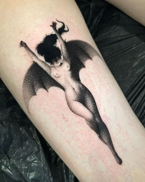 16 Tattoo, Bat Tattoo, Sick Tattoo, Spooky Tattoos, Gothic Tattoo, Small Hand Tattoos, Tattoo Portfolio, Aesthetic Tattoo, Black Ink Tattoos