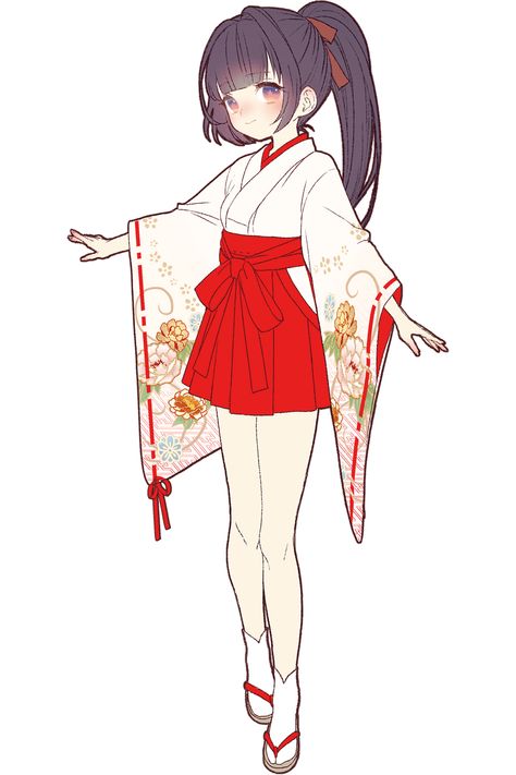 Fanfic Outfits, Shrine Maiden, Anime Inspired Outfits, Japanese Outfits, Book Art Drawings, Anime Inspired, Anime Outfits, Girl Drawing, Kimonos