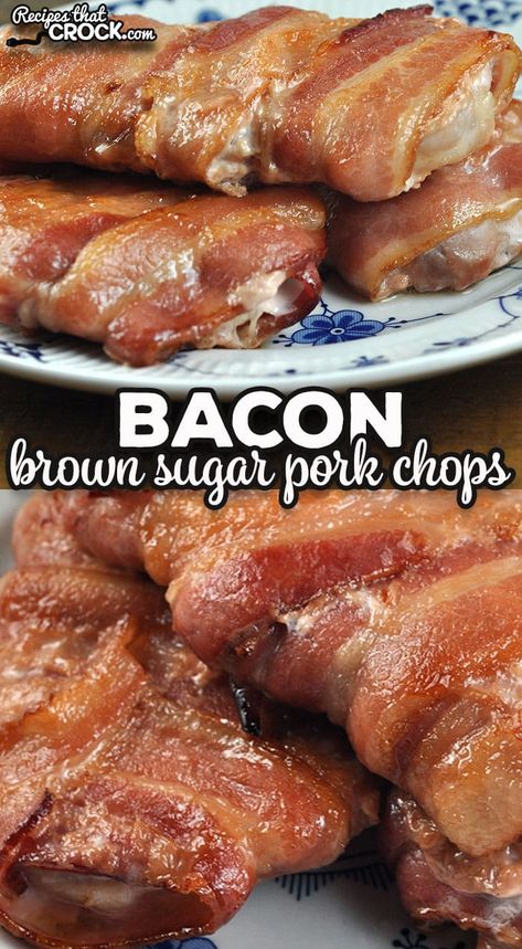 Bacon Wrapped Pork Chops Crockpot, Bacon And Pork Chop Recipes, Pork Chops And Bacon, Bacon Wrapped Pork Chops Air Fryer, Bacon Wrapped Boneless Pork Chops, Bacon Pork Chop Recipes, Pork Chops Wrapped In Bacon, Bacon Brown Sugar Pork Tenderloin, Bacon Wrapped Pork Chops In Oven