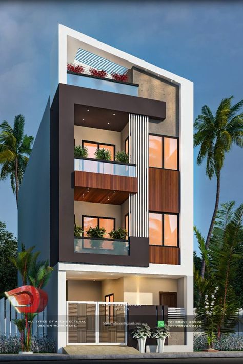 2 Floor Elevation Design, Landscape Terrace, Indian House Exterior Design, 3 Storey House Design, House Outer Design, Small House Elevation, Small House Front Design, Terrace Garden Design, House Balcony Design