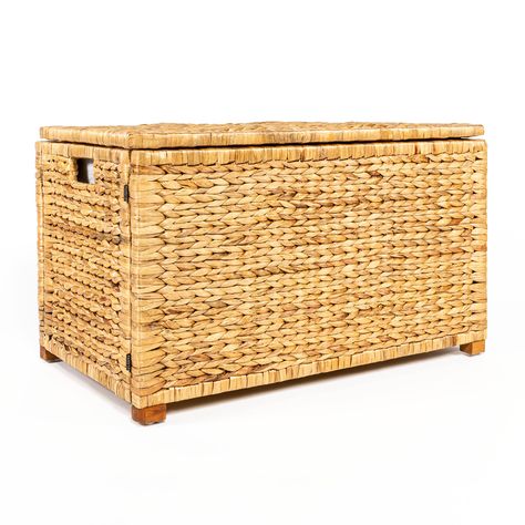 PRICES MAY VARY. VERSATILITY: Storage trunk are perfect addition to any room; They fit perfectly into high traffic spaces as well as quieter areas; These benches can optimize your entryway by providing a space to put your shoes on or be added as a decorative element STYLISH & PRACTICAL DESIGN: happimess storage trunks combine timeless wicker materials with sleek design; The warm wicker tones add a cozy element to any room; Those with cushioned tops have the added perk of offering additional seat Wicker Storage Trunk, Wicker Chest, Wicker Trunk, Wicker Storage, Wood Frame Construction, Trunks And Chests, Storage Trunks, Storage Trunk, Water Hyacinth