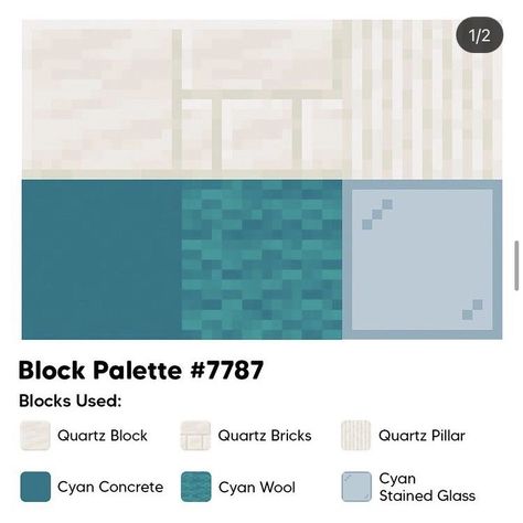 Mc Block Pallets, Minecraft Block Combos, Minecraft Pallet Ideas, Minecraft Color Pallets, Minecraft Building Palette, Block Pallet Ideas Minecraft, Minecraft Colour Palette, Color Palette Minecraft, Minecraft Color Palette