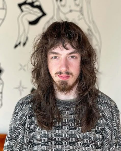 Long Hair Men With Bangs, Long Hair Fringe Men, Men S Long Hairstyle, Long Layered Hair Men, Rockstar Haircut, Mens Hair Long, Long Hairstyles For Men, Long Curly Hair Men, Long Haircuts With Bangs