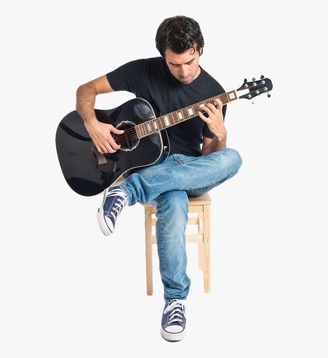 Man With Guitar, Man Background, Guitar Png, Man Playing Guitar, Male Art Reference, Guitar Drawing, 4k Wallpaper Iphone, Anatomy Poses, Person Sitting