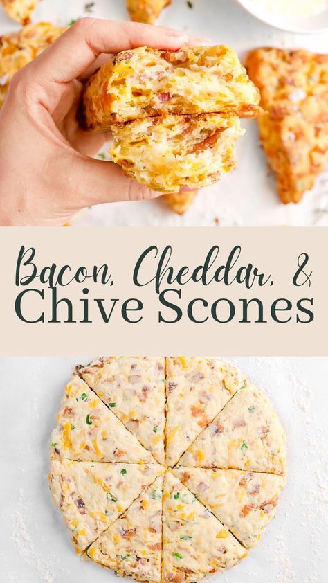 How To Make Scones Easy, Scones Ideas, Cheddar Chive Scones, Chive Scones, Micro Bakery, Breakfast Scones, Savoury Muffins, Scones Recipe Easy, Homemade Scones