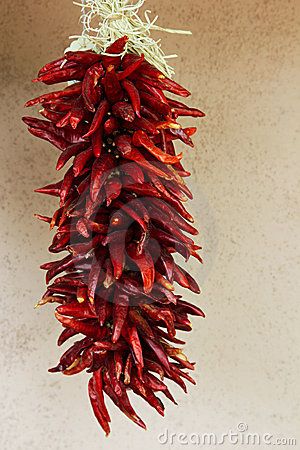 strand of peppers | Hanging Strand Of Red Chili Peppers Stock Photo - Image: 9741090 Chile Ristra, New Mexico Chile, Red Kitchen Decor, Red Chili Peppers, Chile Pepper, Red Kitchen, American Southwest, Red Chili, Chili Peppers