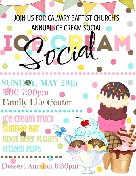 Ice Cream Social Flyer Ice Cream Social Fundraiser, Ice Cream Social Flyer Template Free, I’ve Cream Social, Ice Cream Social Invitations, Walls Ice Cream, Freeze Pops, Social Templates, Promotional Flyers, Ice Cream Social