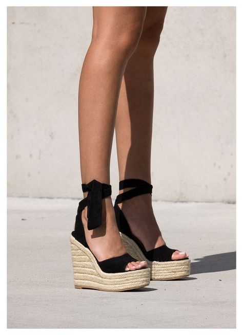 Wedge Sandals Outfit, Summer Dress Shoes, Summer Dresses Shoes, Hak Tinggi, Womens Espadrilles Wedges, Cute Shoes Heels, Shoes Heels Classy, Lace Up Espadrilles, Wedges Sandals