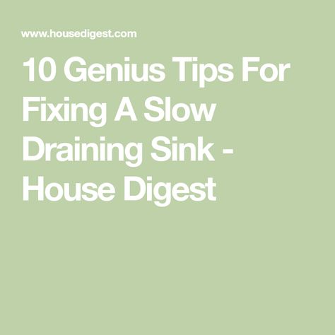 10 Genius Tips For Fixing A Slow Draining Sink - House Digest Slow Draining Sink, Slow Drain, Kitchen Plumbing, Sink Plumbing, Plungers, Shop Vac, Diy Baking, Sink Drain, Diy Repair