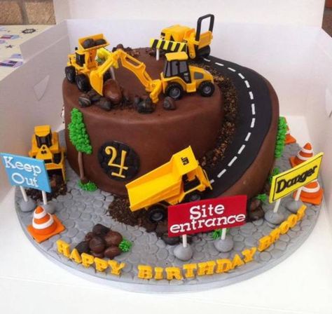 Carved road? - CakesDecor Digger Cake, Construction Birthday Cake, Digger Birthday, Construction Cake, Truck Cakes, 3rd Birthday Cakes, 2 Birthday Cake, Construction Birthday Parties, Childrens Birthday Cakes