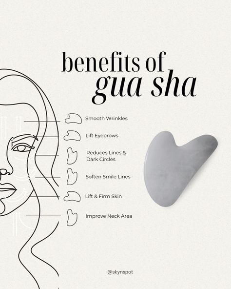 ✨Glowing skin alert!✨ Did you know that incorporating gua sha into your skincare routine can have amazing benefits for your skin? 😍 Firstly, gua sha can help to improve circulation and lymphatic drainage, which can reduce puffiness and give you a more radiant complexion. 🌟 By using a smooth-edged tool to gently massage your face, you can encourage your body to flush out toxins and excess fluids, leaving you with a healthy, glowing glow! 🌞 Gua sha can also help to stimulate collagen producti... Benefits Of Gua Sha, Guasha Aesthetic, Guasha Massage Faces, Skin Knowledge, Gua Sha Benefits, Massage Your Face, Face Gua Sha, Health Benefits Of Collagen, Reduce Headaches