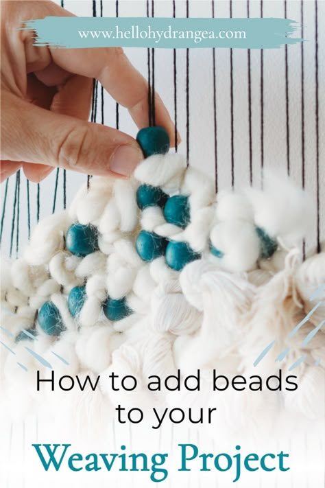 This video tutorial is the first in a series on how to add beads to your weaving project. In this tutorial I'll add beads directly onto your warp. If you’re new to weaving, beads are an easy and fun way to add texture to your wall hanging or any other weaving project. Wool Project, Weaving Beads, Beaded Weaving, Weaving With Beads, Macrame Weaving Tutorial, Wool Weaving, Diy Weaving Loom, Weaving Projects Beginners, Weaving For Beginners